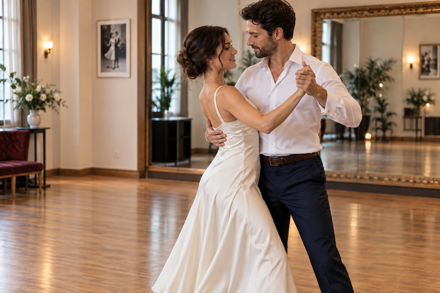Hochzeitspaar beim Tanzunterricht