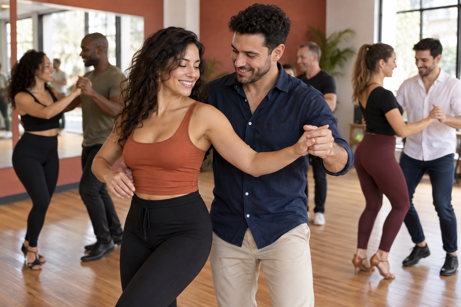 Paare tanzen Salsa und Bachata